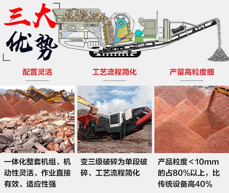 建筑垃圾移動破碎站的工作優(yōu)勢 建筑垃圾移動破碎站的工作優(yōu)勢