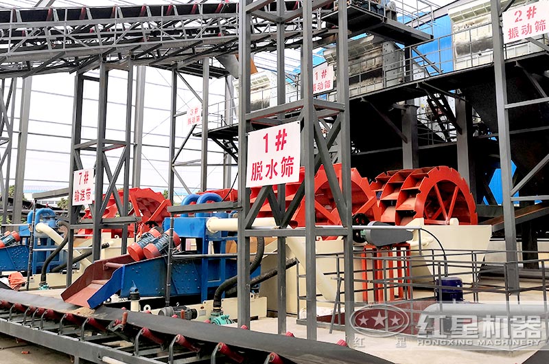 時(shí)產(chǎn)160噸洗沙機(jī)搭配脫水篩現(xiàn)場 時(shí)產(chǎn)160噸洗沙機(jī)搭配脫水篩現(xiàn)場