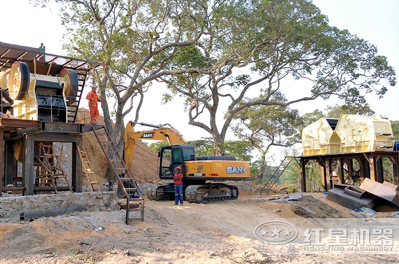 二級破碎設備生產(chǎn)現(xiàn)場